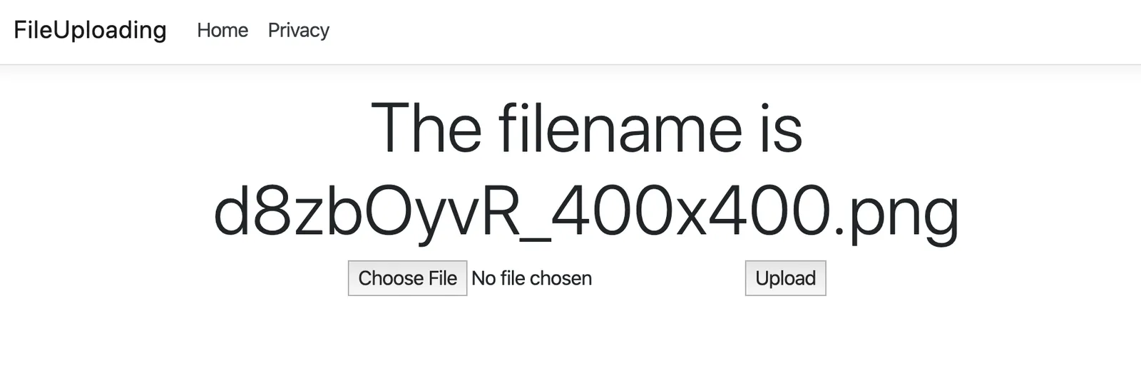 single file upload