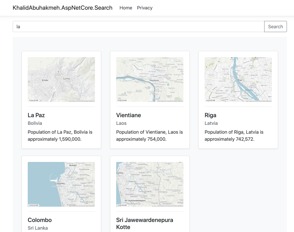 Final Results Search UI