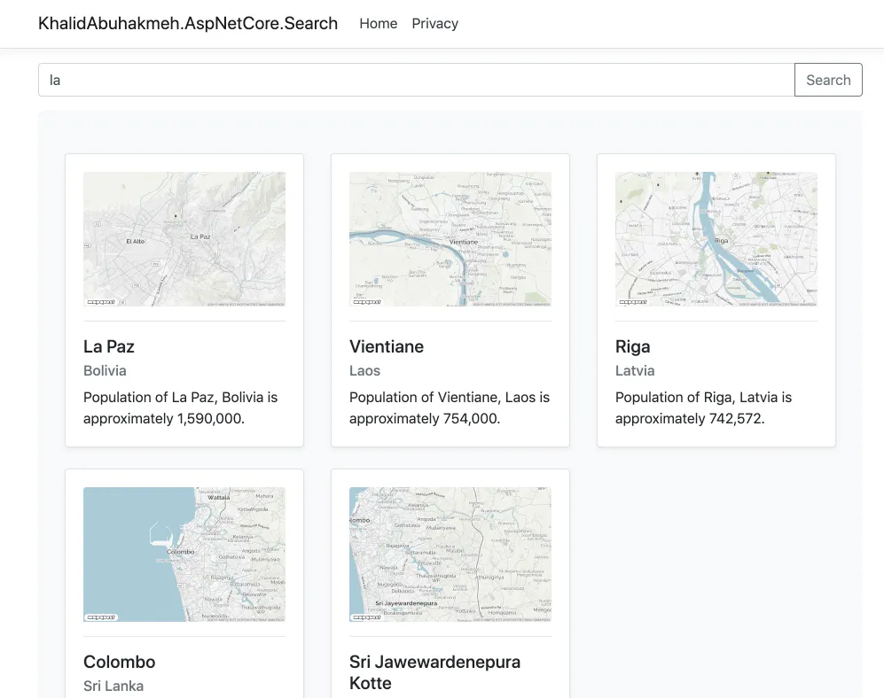 Final Results Search UI
