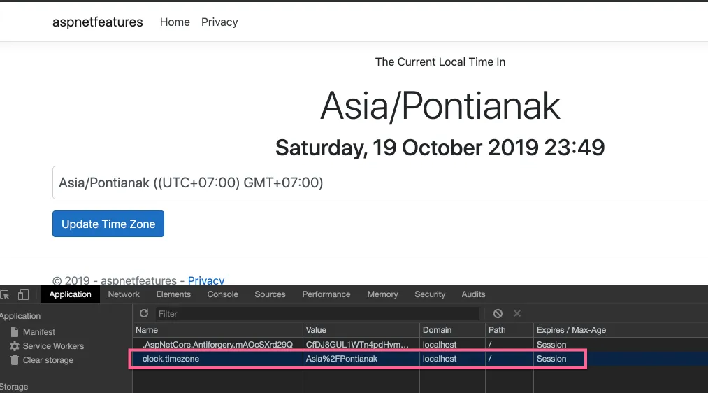 working asp.net core request feature sample