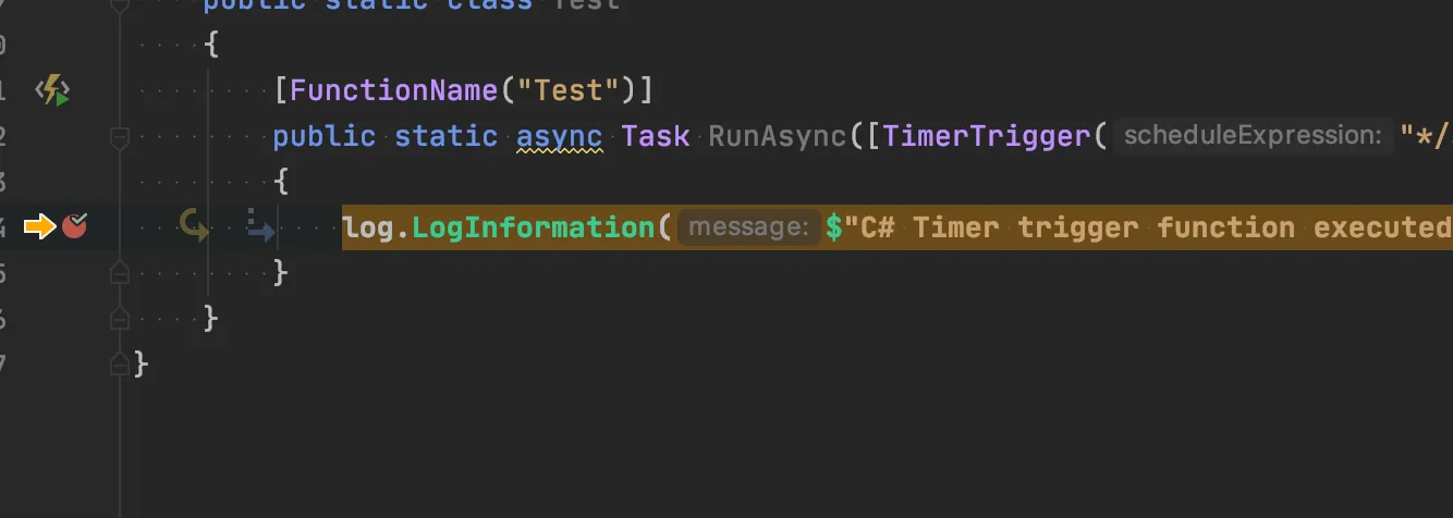 azure functions breakpoint