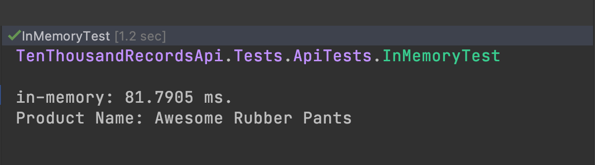 in-memory test using TestServer