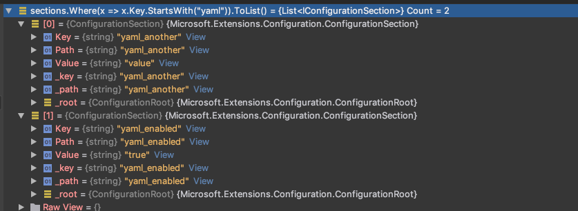 yaml configuration results