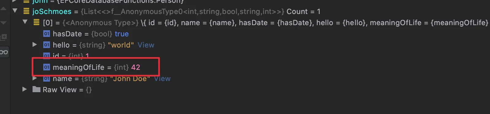 Rider debugger with custom function result
