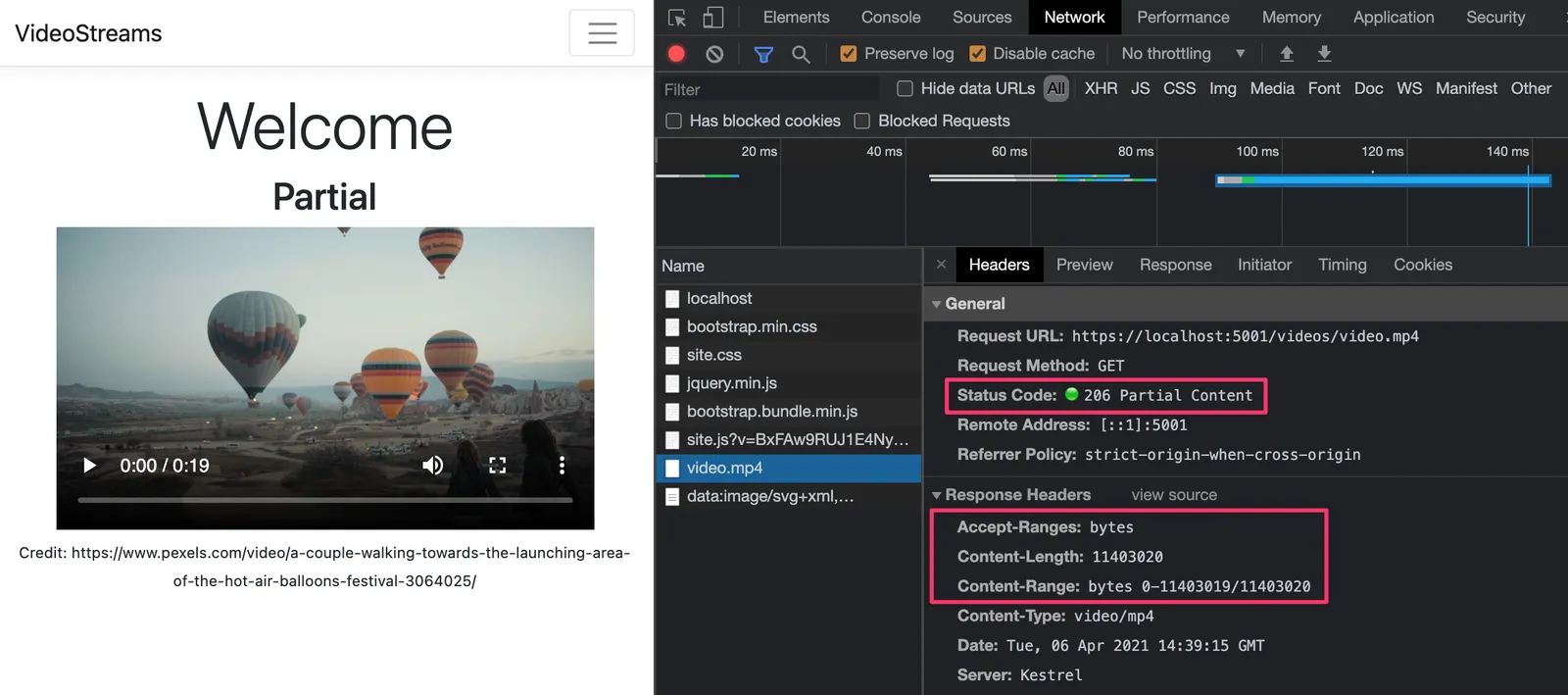 using the FileStreamResult to return partial http response