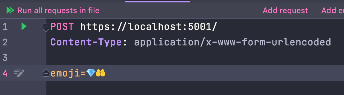 HTTP Client in JetBrains Rider calling POST endpoint