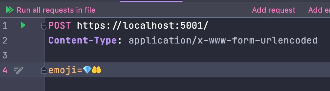 HTTP Client in JetBrains Rider calling POST endpoint