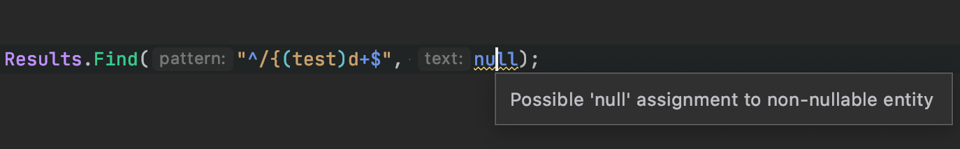 null warning