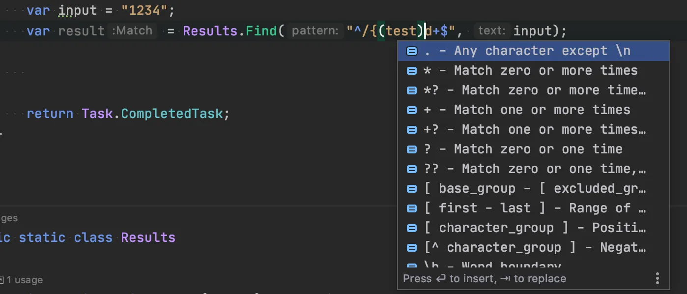 regex pattern attribute help literal