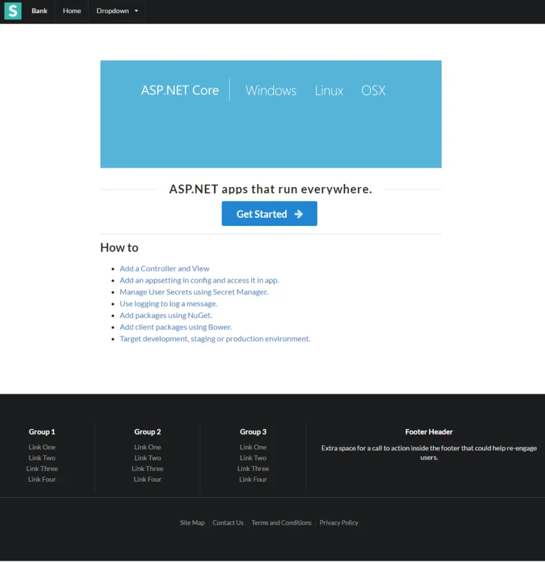 Semantic UI themed asp.net core site