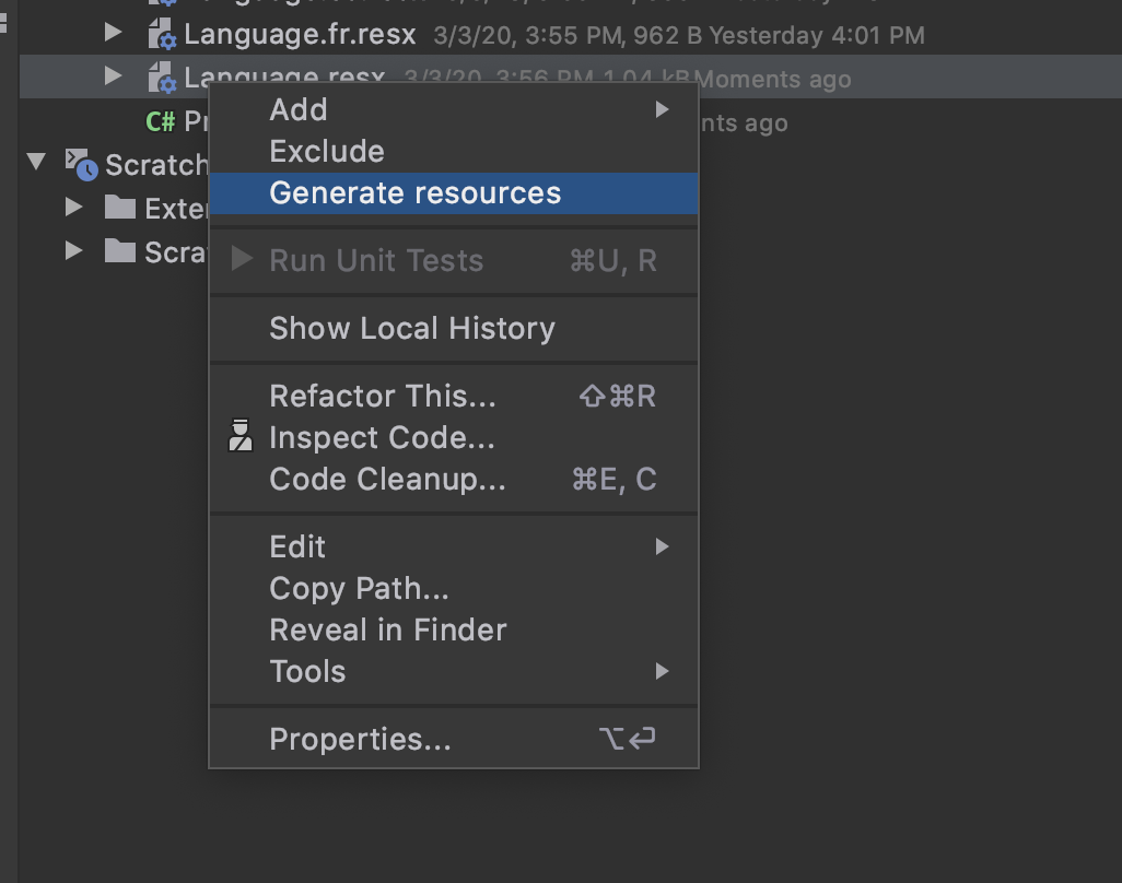 resx generate