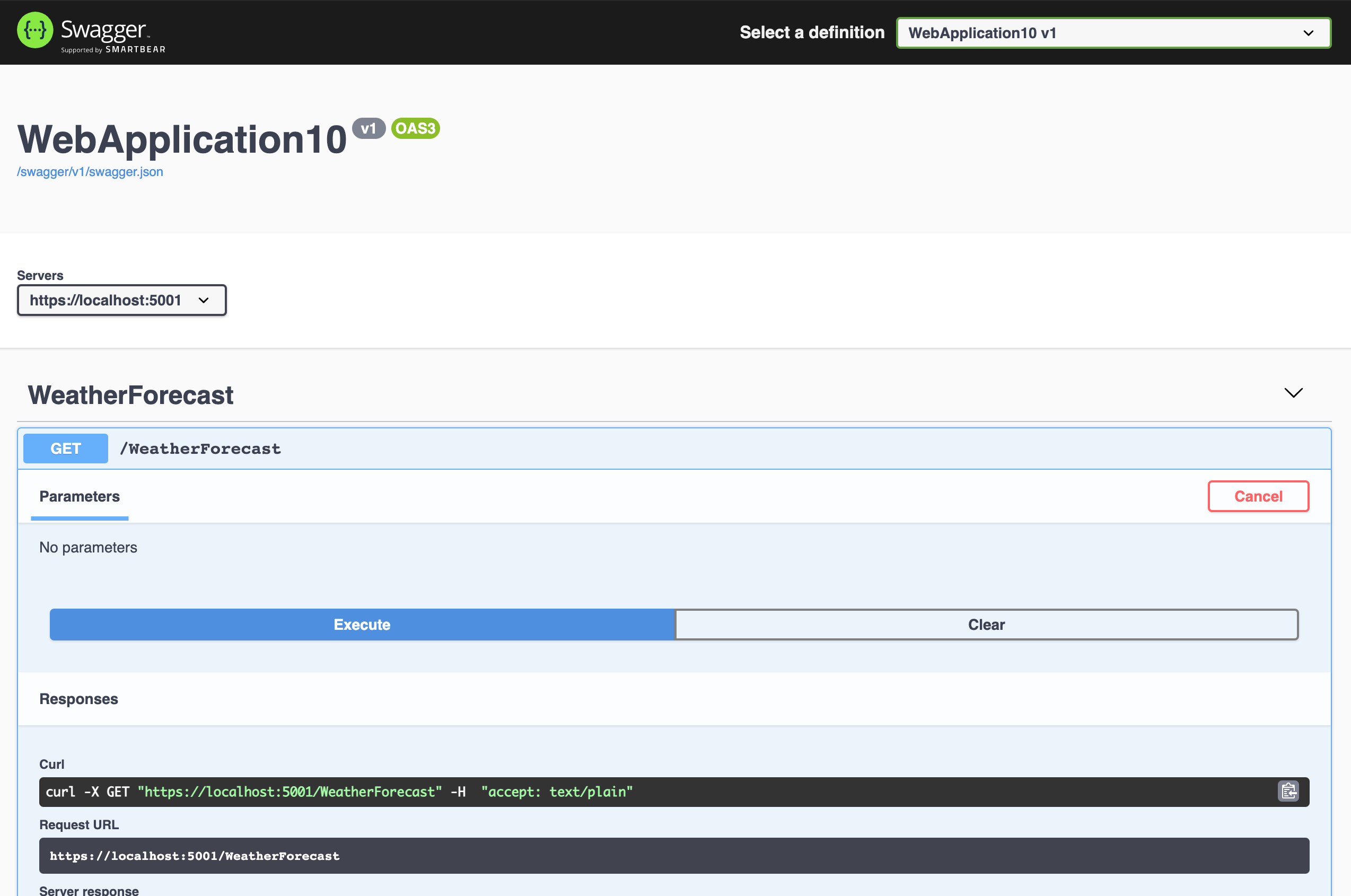 aspnetcore swagger ui with static openapi specification