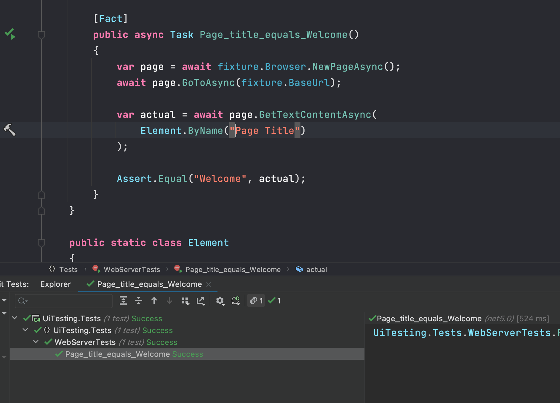 Playwright test running and working in JetBrains Rider IDE