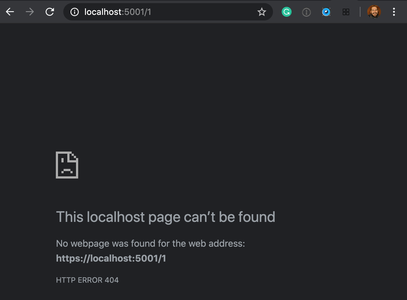 empty 404 page