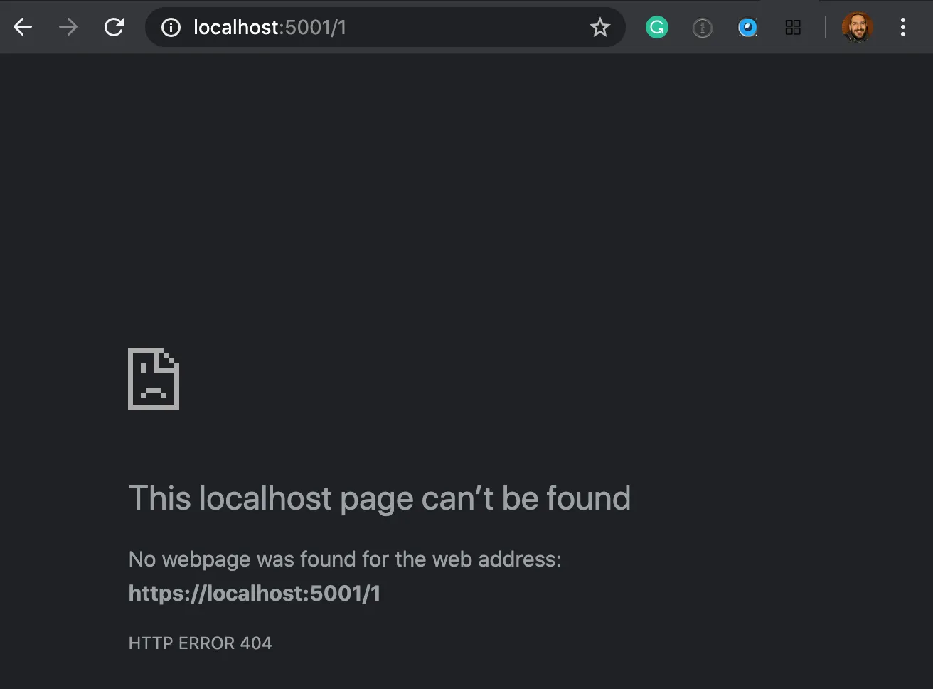 empty 404 page