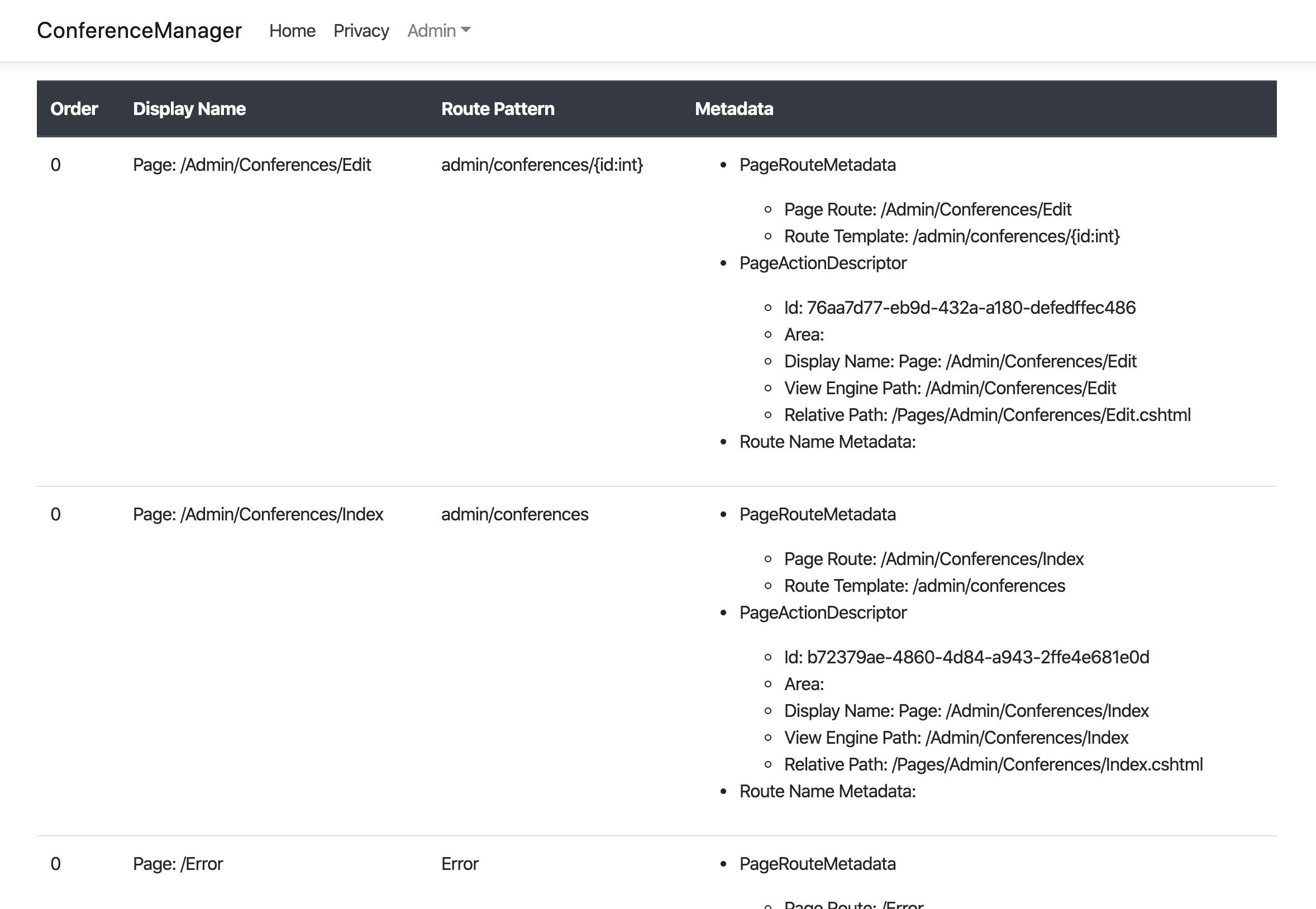 visible endpoints route debugger