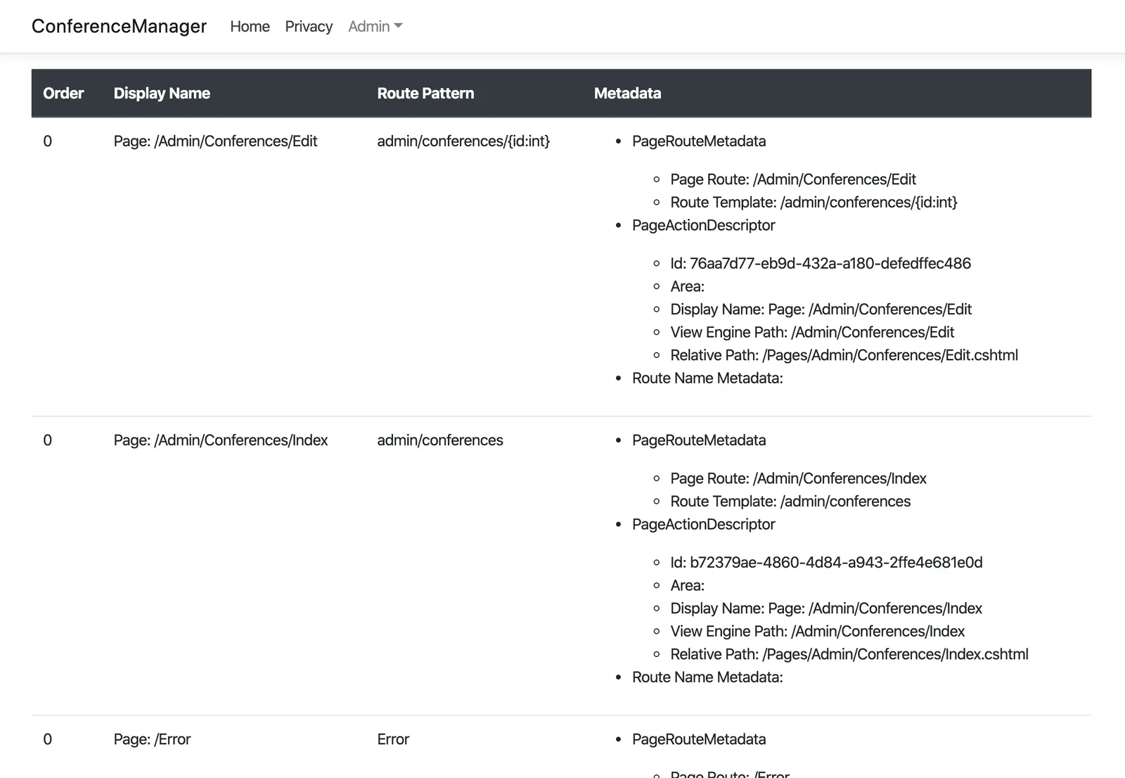 visible endpoints route debugger