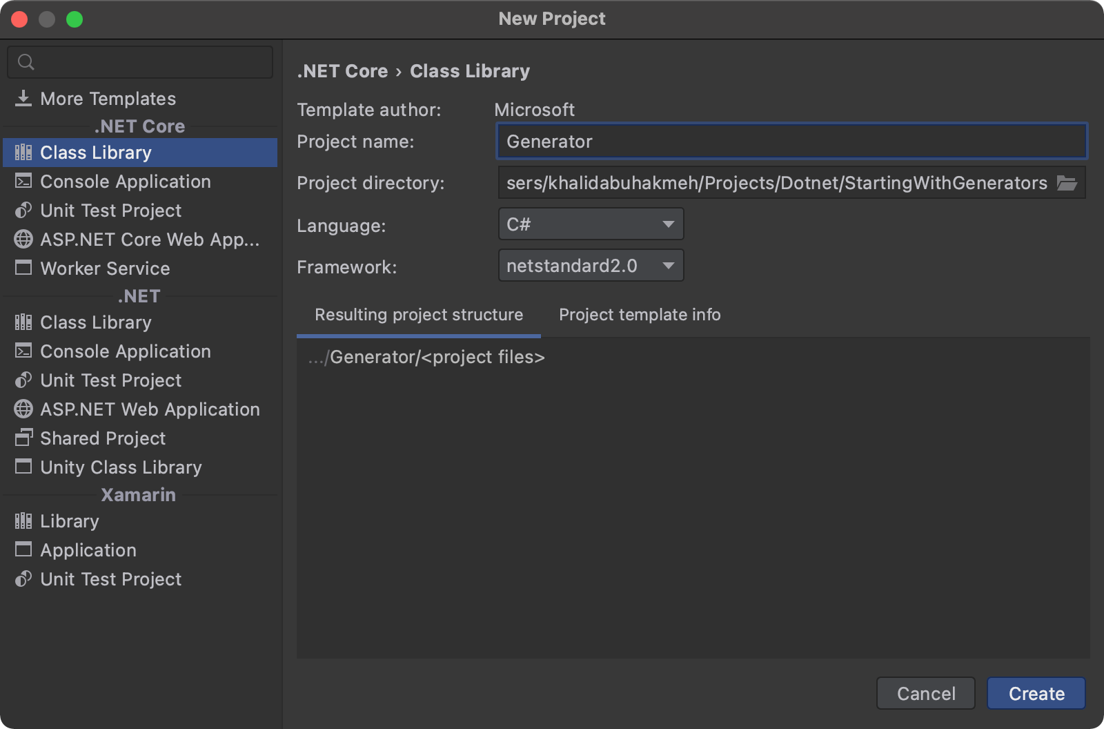 class library in Jetbrains Rider