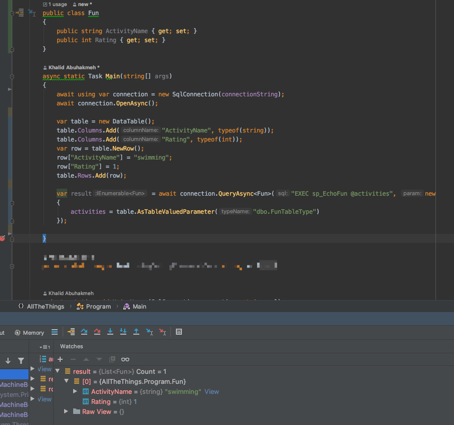 dapper of table-valued parameter