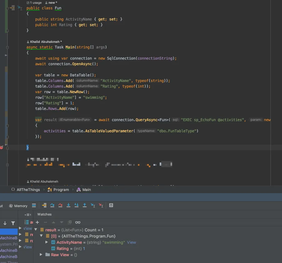dapper of table-valued parameter