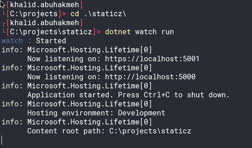 dotnet watch run first time