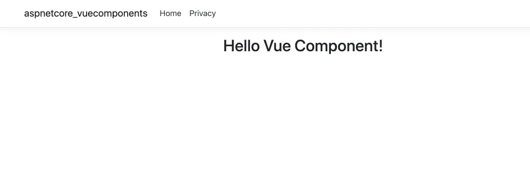vue component on page